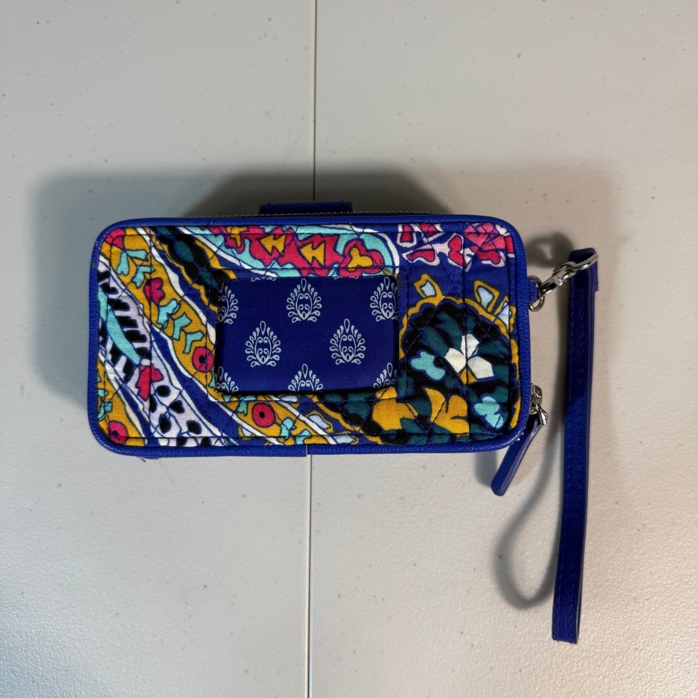 Vera Bradley Purse Blue Multi Colored Zip coin purse &‎ ID holder